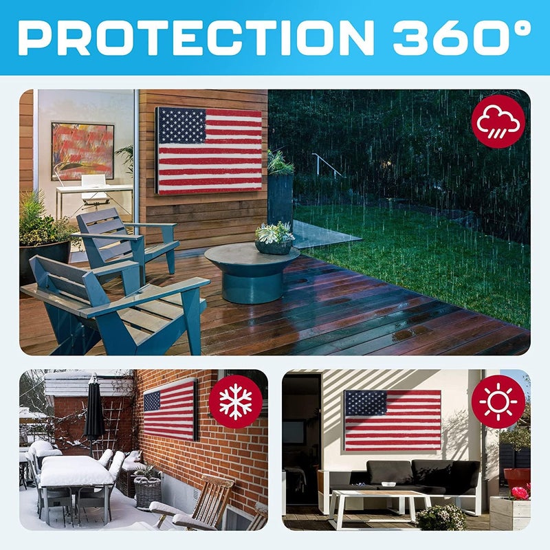 Garnetics Outdoor TV Cover 55 Inch – Waterproof, Weatherproof TV Enclosures with Smart Shield Screen Protectors, Ideal for Outdoor Use, Moving, and Storage - US Flag - Image 5